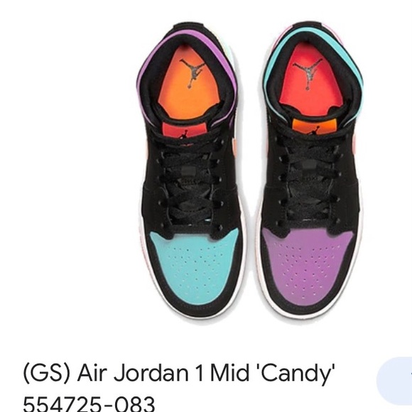 NIKE AIR JORDAN 1 MID GS CANDY NO: 554725-083 7 Y - Picture 5 of 12